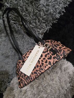 Madison West Leopard Print Dome Shoulder Bag